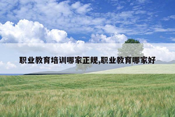 职业教育培训哪家正规,职业教育哪家好