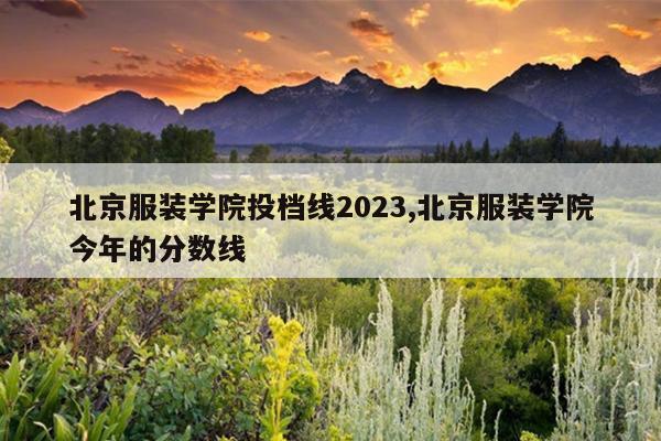 北京服装学院投档线2023,北京服装学院今年的分数线