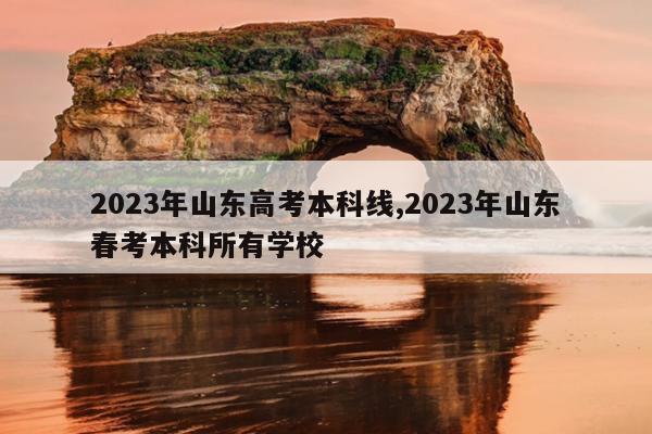 2023年山东高考本科线,2023年山东春考本科所有学校