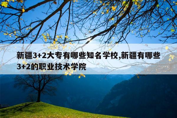 新疆3+2大专有哪些知名学校,新疆有哪些3+2的职业技术学院