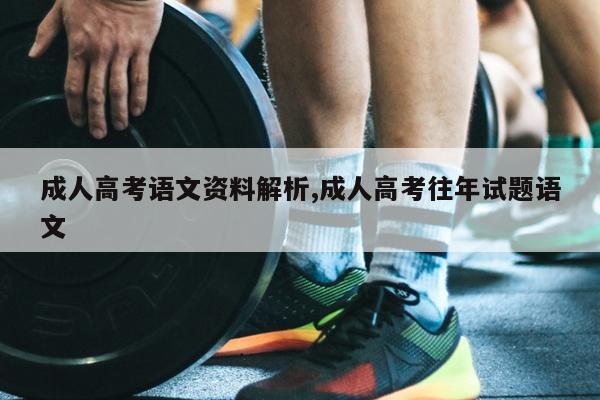 成人高考语文资料解析,成人高考往年试题语文