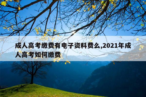 成人高考缴费有电子资料费么,2021年成人高考如何缴费